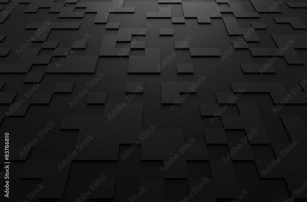 Poster Abstract 3d rendering of futuristic surface with squares.