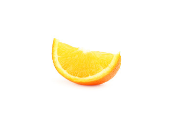 Slice of orange isolated on white
