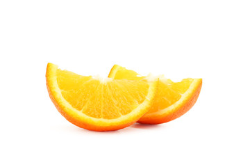 Slice of orange isolated on white