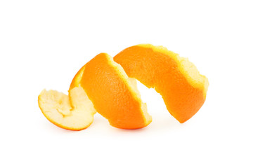 Orange peel isolated on white