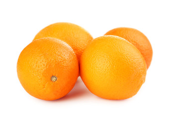 Ripe oranges isolated on white