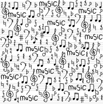 Abstract music seamless pattern background 
