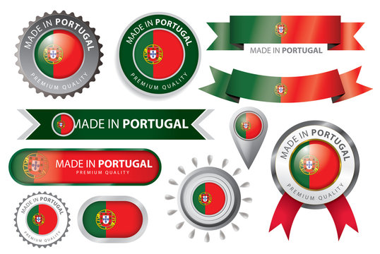 Made in Portugal Seal, Portuguese Flag (Vector Art)