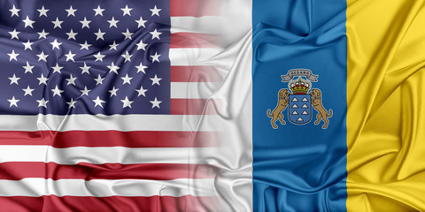 Obraz premium USA and Canary Islands