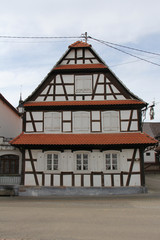 Architecture alsacienne, village de Hunspach France Alsace
