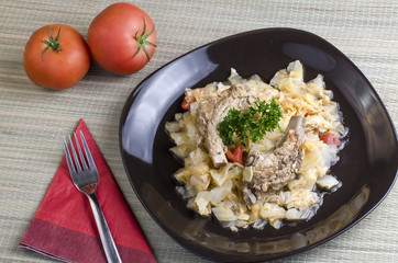 Pork ribs with cabbage 