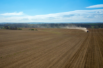 Aerial view of the field