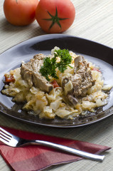 Pork ribs with cabbage 