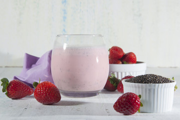Batido de fresas y chia
