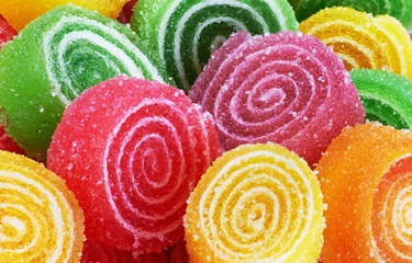 Foto auf Glas Süße bunte Süßigkeiten © krasyuk