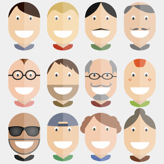 Happy faces vector illustration