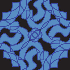 Blue and Black Kaleidoscope Pattern