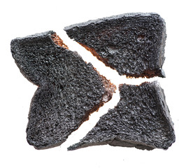Broken burnt toast