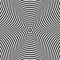 Abstract vector black and white striped background. Optical