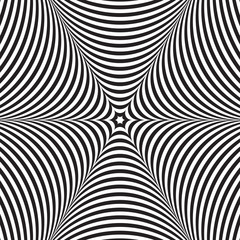 Abstract vector black and white striped background. Optical