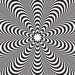 Abstract vector black and white striped background. Optical