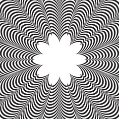 Abstract vector black and white striped background. Optical