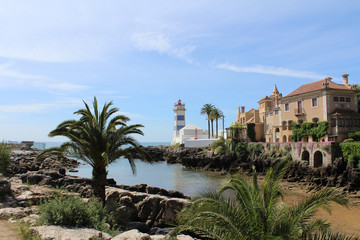 Lighthouse and Beautiful Sea, Cascais, Lisbon, Portugal,