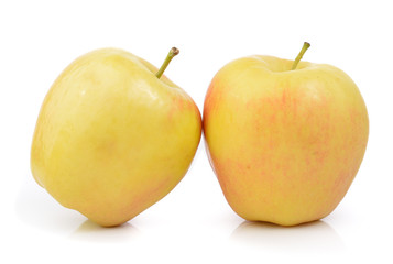  ripe apple on white background