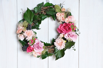 プリザーブドフラワーのリース