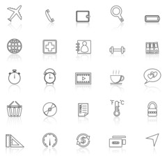 Application line icons with reflect on white.Set 2