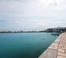 A part of the port and of the city of Zakinthos