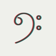 C-clef thin line icon
