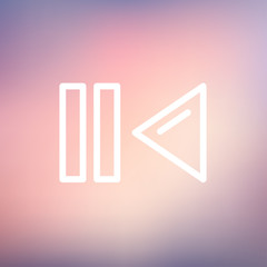 Pause and playback button thin line icon