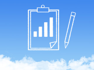 Notepad paper document cloud shape