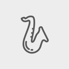 Saxophone thin line icon