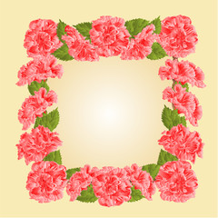 Frame with pink hibiscus vector