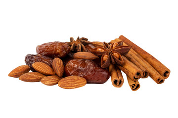 food on white background