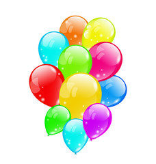 Fototapeta na wymiar Bunch colorful balloons isolated on white background