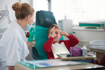 Young boy in a dental surgery