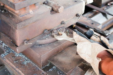 Wrench tighten the nut on use