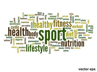 Vector conceptual health word cloud