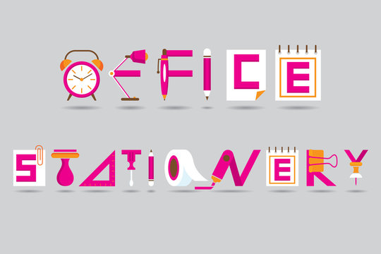Office and Stationery Display Text