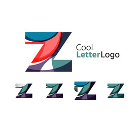 Set of abstract Z letter company logos. Business icons