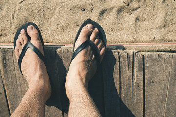 Fototapeta premium Foot in thongs