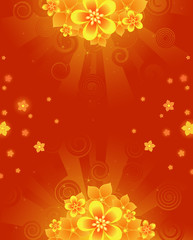 Fototapeta na wymiar Background with Orange Flowers