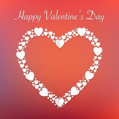 Happy Valentine's Day Vector Background with Heart Love Shape. R