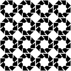 Black and white geometric seamless pattern, abstract background.