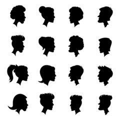 Silhouettes, profiles 