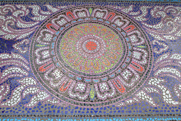 Mosaic tiled floor background