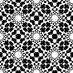 Black and white geometric seamless pattern, abstract background.