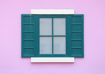 Fototapeta na wymiar Vintage window with wall background