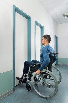 Disabled Man Entering In Room