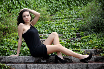 Outdoors portrait of attractive girl