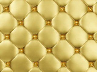 Close-up View of Golden Leather Upholstery Background