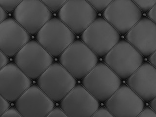 Close-up View of Black Leather Upholstery Background